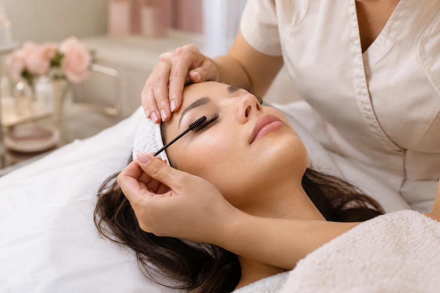 Brows & Lashes treatment in a welcoming salon